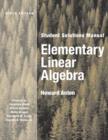 Image for Elementary Linear Algebra : Student Solutions Manual 