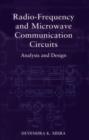 Image for Radio-frequency and microwave communiations circuits: analysis and design