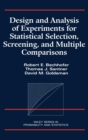Image for Design and Analysis of Experiments for Statistical Selection, Screening, and Multiple Comparisons