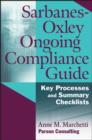 Image for Sarbanes-Oxley ongoing compliance tool kit  : implementation and maintenance program