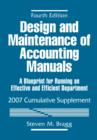Image for Design and maintenance of accounting manuals, fourth edition  : a blueprint for running an effective and efficient department2007 cumulative supplement : Cumulative Supplement