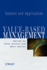 Image for Value-based management  : context and application