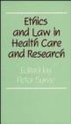 Image for Ethics and Law in Health Care and Research
