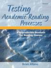 Image for Testing Academic Reading Processes : A Reproducible Resource for Reading Courses