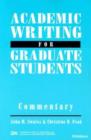 Image for Academic writing for graduate students  : commentary