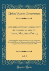 Image for Investigation of Communist Activities in the St. Louis, Mo;, Area Part 3, Vol. 3: Hearing Before the Committee on Un-American Activities, House of Representatives; Eighty-Fourth Congress, Second Sessi