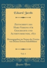 Image for Zeitschrift des Harz-Vereins fur Geschichte und Altertumskunde, 1871, Vol. 4: Herausgegeben im Names des Vereins von Dessen Erstem Schriftfuhrer (Classic Reprint)