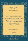 Image for Untersuchungen zur Geschichte und Altertumskunde Aegyptens, Vol. 12 (Classic Reprint)