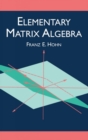 Image for Elementary matrix algebra