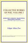 Image for Collected Works of Poe, Volume I (Webster&#39;s Chinese-Traditional Thesaurus Edition)
