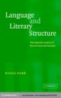 Image for Language and literary structure: the linguistic analysis of form in verse and narrative