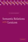 Image for Semantic relations and the lexicon: antonymy, synonymy, and other paradigms
