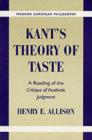 Image for Kant&#39;s theory of taste: a reading of the Critique of aesthetic judgment