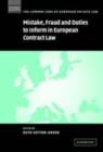 Image for Mistake, fraud, and duties to inform in European contract law