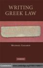 Image for Writing Greek law