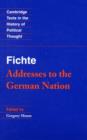 Image for Fichte: addresses to the German nation