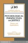 Image for Psychological perspectives on justice: theory and applications