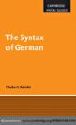 Image for The syntax of German