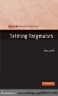 Image for Defining pragmatics