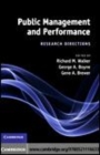 Image for Public management and performance: research directions