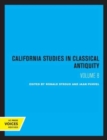 Image for California Studies in Classical Antiquity, Volume 8