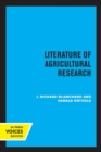 Image for Literature of Agricultural Research