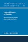Image for Lexical Strata in English