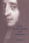 Image for Locke, Literary Criticism, and Philosophy