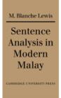 Image for Sentence Analysis in Modern Malay