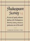 Image for Shakespeare Survey: Volume 14, Shakespeare and his Contemporaries