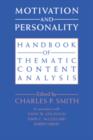 Image for Motivation and personality  : handbook of thematic content analysis