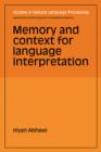 Image for Memory and Context for Language Interpretation