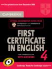 Image for Cambridge First Certificate in English 4  : official examination papers from University of Cambridge ESOL examinations: Updated exam student&#39;s book with answers