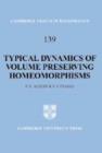 Image for Typical Dynamics of Volume Preserving Homeomorphisms