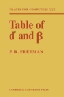 Image for Table of d&#39; and ss