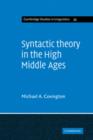 Image for Syntactic Theory in the High Middle Ages : Modistic Models of Sentence Structure