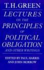 Image for Lectures on the Principles of Political Obligation and Other Writings