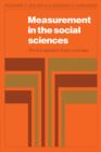 Image for Measurement in the Social Sciences : The Link Between Theory and Data