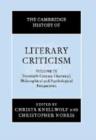 Image for The Cambridge history of literary criticismVol. 9: Twentieth-century historical, philosophical and psychological perspectives : v. 9 : Twentieth-century Historical, Philosophical and Psychological Prospectives