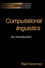 Image for Computational Linguistics : An Introduction