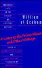 Image for William of Ockham: &#39;A Letter to the Friars Minor&#39; and Other Writings
