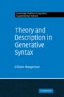 Image for Theory and Description in Generative Syntax