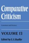 Image for Comparative Criticism: Volume 13, Literature and Science