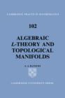 Image for Algebraic L-theory and Topological Manifolds