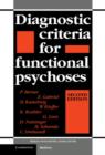 Image for Diagnostic Criteria for Functional Psychoses
