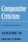Image for Comparative Criticism: Volume 14, Knowledge and Performance