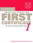 Image for Cambridge Practice Tests for First Certificate 1 Student&#39;s book