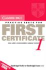 Image for Cambridge Practice Tests for First Certificate 1 Cassette set