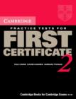 Image for Cambridge practice tests for first certificate 2 : Bk. 2 : Self-study Book