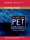 Image for Insight into PET: Student&#39;s book with answers